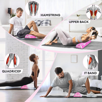 Yes4All EVA Firm Half Round Foam Roller for Exercise, 36 Inch, (Open Box) - VMInnovations