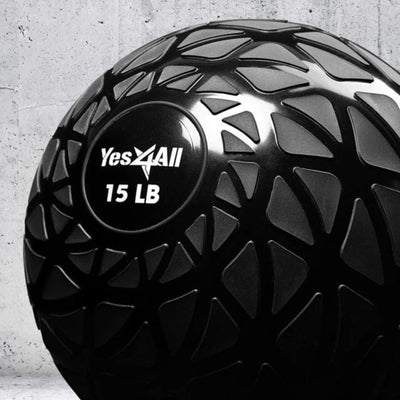 Yes4All 15Lb Slam Ball, Durable Sand Filled Workout Weight Ball, (Open Box) - VMInnovations