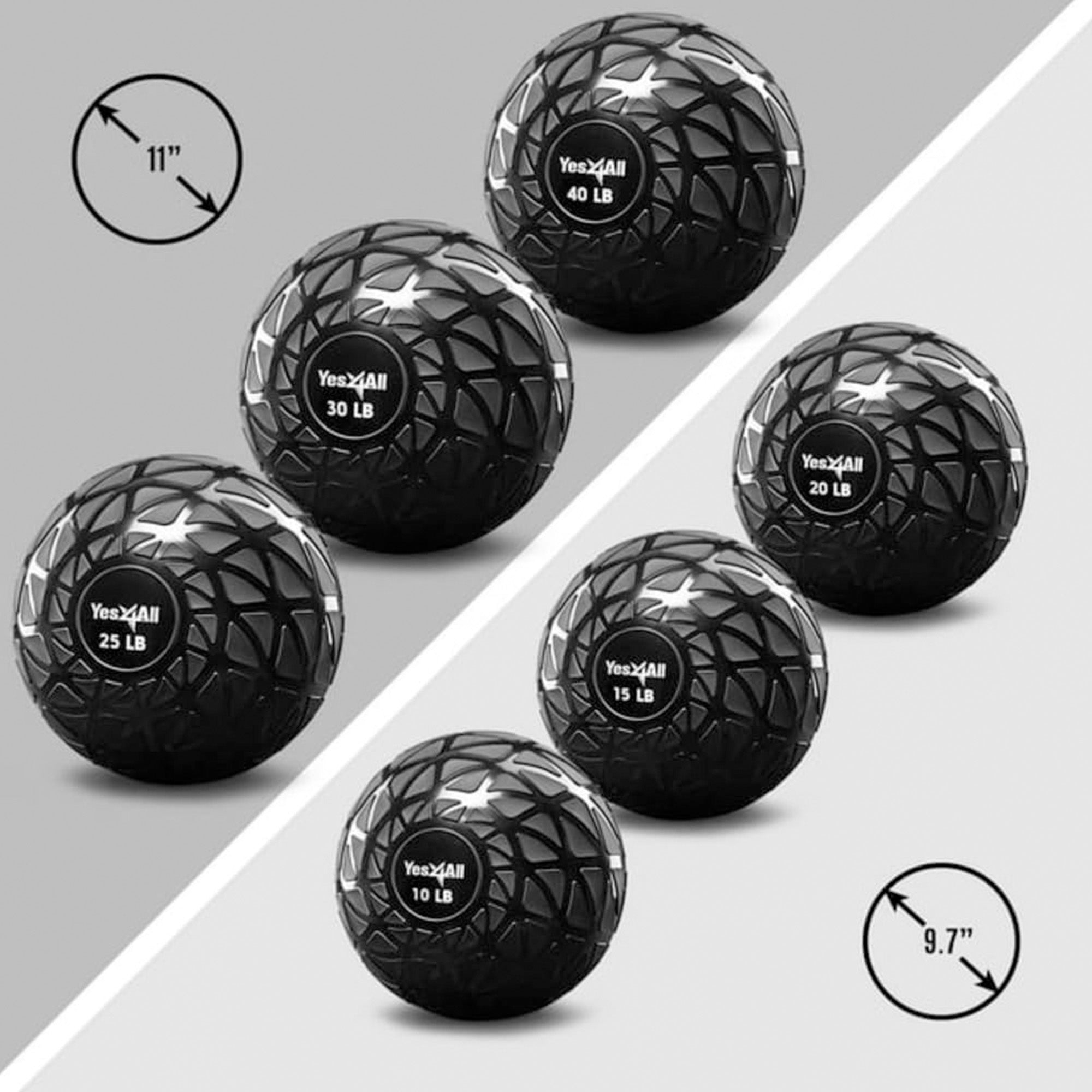 Yes4All 15Lb Slam Ball, Durable Sand Filled Workout Weight Ball, (Open Box) - VMInnovations