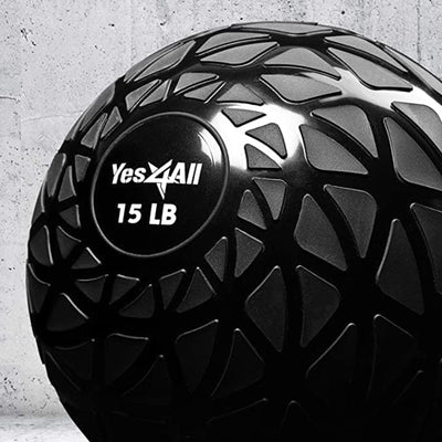 Yes4All 15Lb Slam Ball, Durable Sand Filled Workout Weight Ball, (Open Box) - VMInnovations
