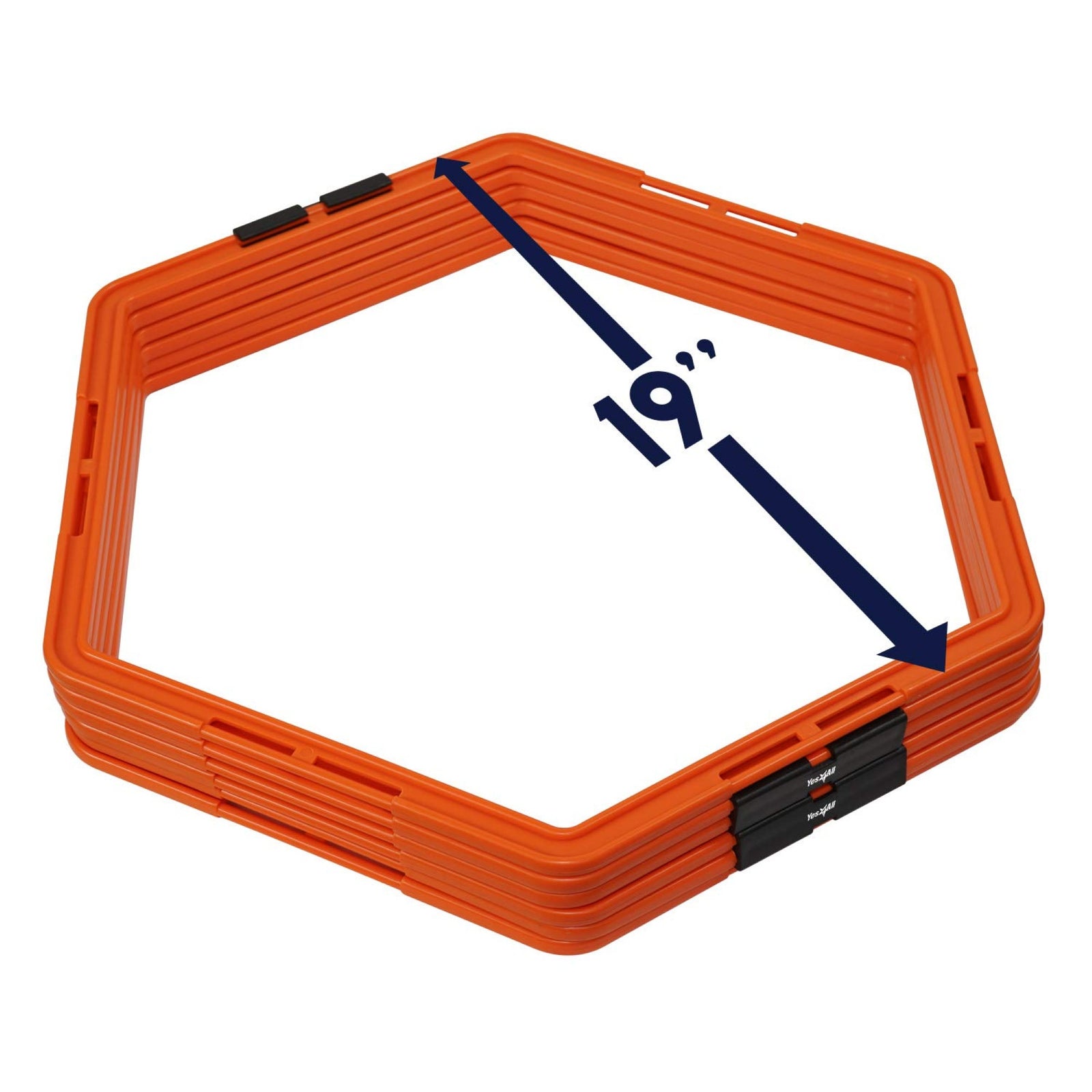 Yes4All Hex Speed Rings w/ Carrying Bag for Agility Footwork Training, Set of 6 - VMInnovations