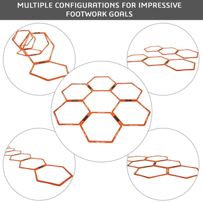 Yes4All Hex Speed Rings w/ Carrying Bag for Agility Footwork Training, Set of 6 - VMInnovations