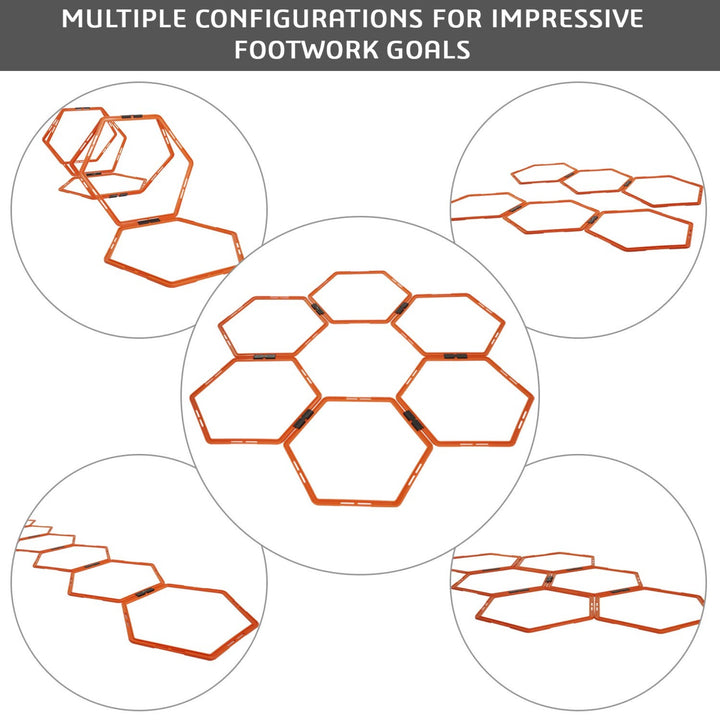 Yes4All Hex Speed Rings w/ Carrying Bag for Agility Footwork Training, Set of 6 - VMInnovations