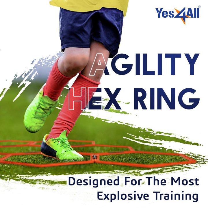 Yes4All Hex Speed Rings w/ Carrying Bag for Agility Footwork Training, Set of 6 - VMInnovations