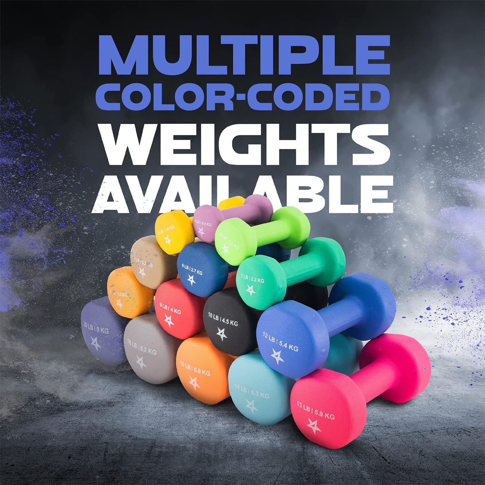 Yes4All 12 Pound Hex Dumbbells,1 Pair Neoprene Cast Iron Hand Weights (Open Box)