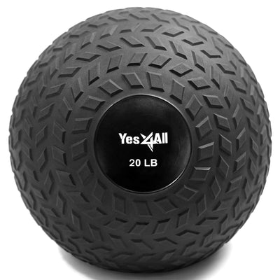 Yes4All 20Lb Slam Ball, Durable Sand Filled Workout Weight Ball, Black (Used)
