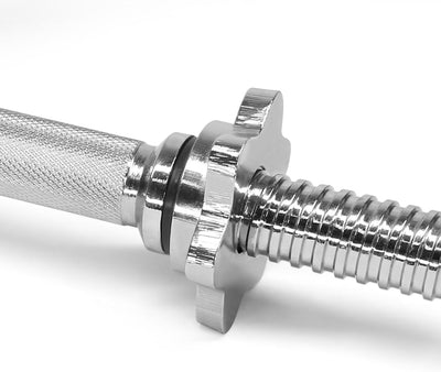 Yes4All Threaded Dumbbell Handle Set with Chrome Non-Slip Grip, (Open Box)