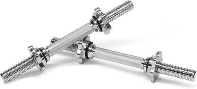 Yes4All Threaded Dumbbell Handle Set with Chrome Non-Slip Grip, (Open Box)