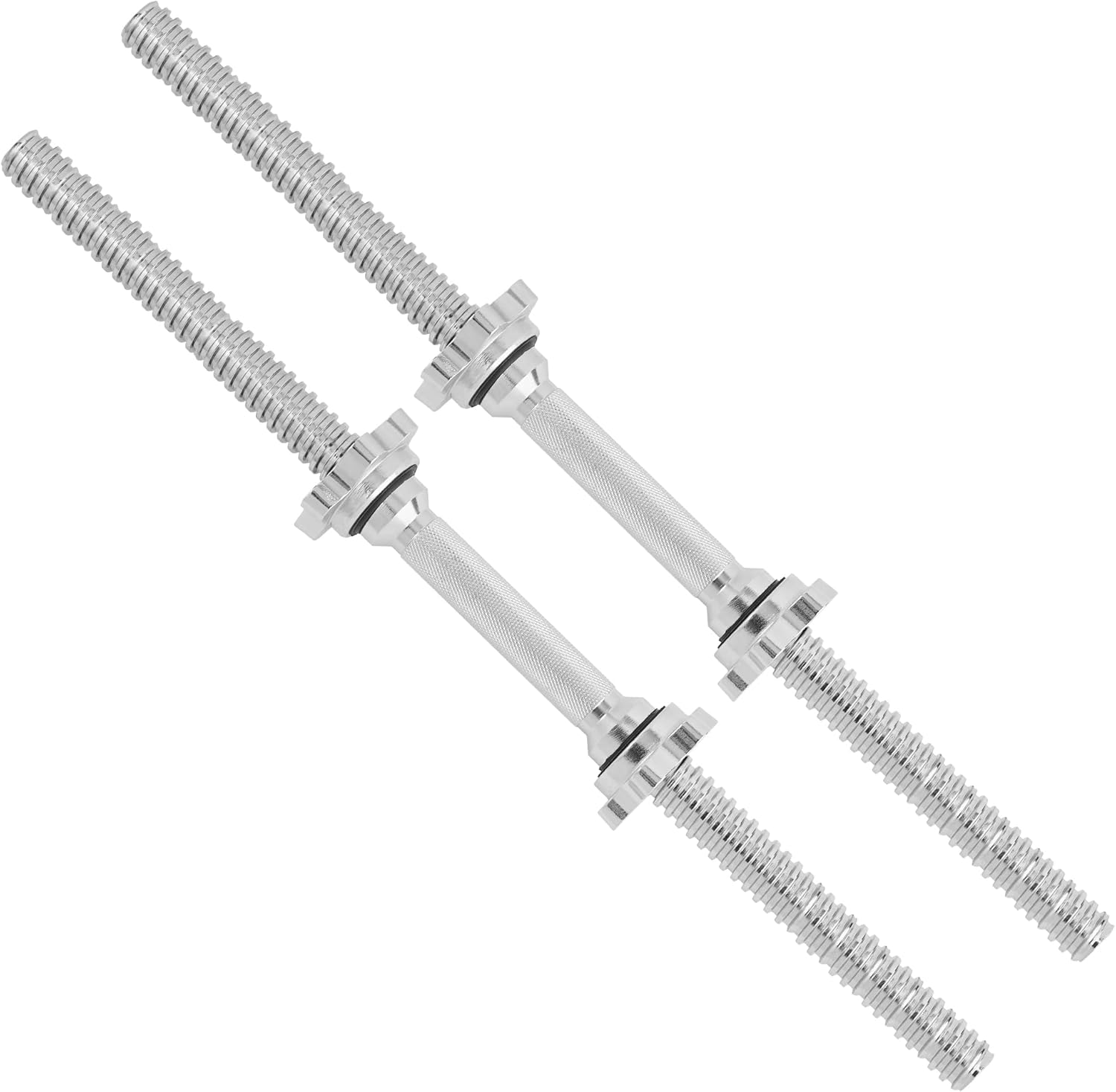 Yes4All Threaded Dumbbell Handle Set with Chrome Non-Slip Grip, (Open Box)