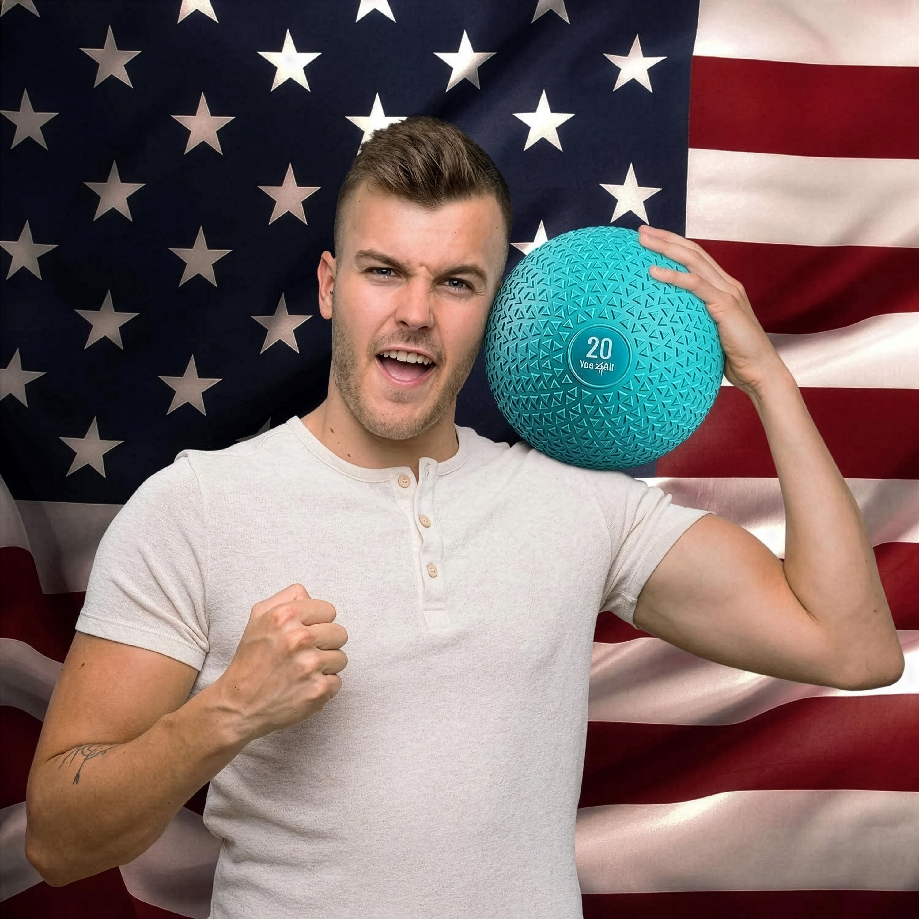 Yes4All 20Lb Slam Ball, Durable Sand Filled Workout Weight Ball, Teal (Open Box)