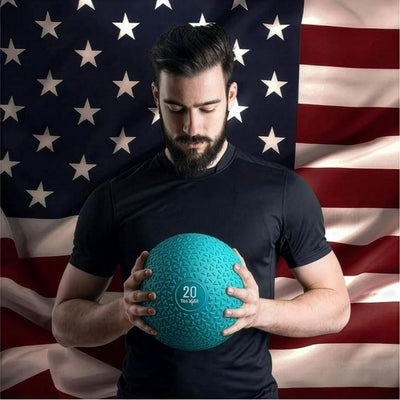 Yes4All 20Lb Slam Ball, Durable Sand Filled Workout Weight Ball, Teal (Open Box)