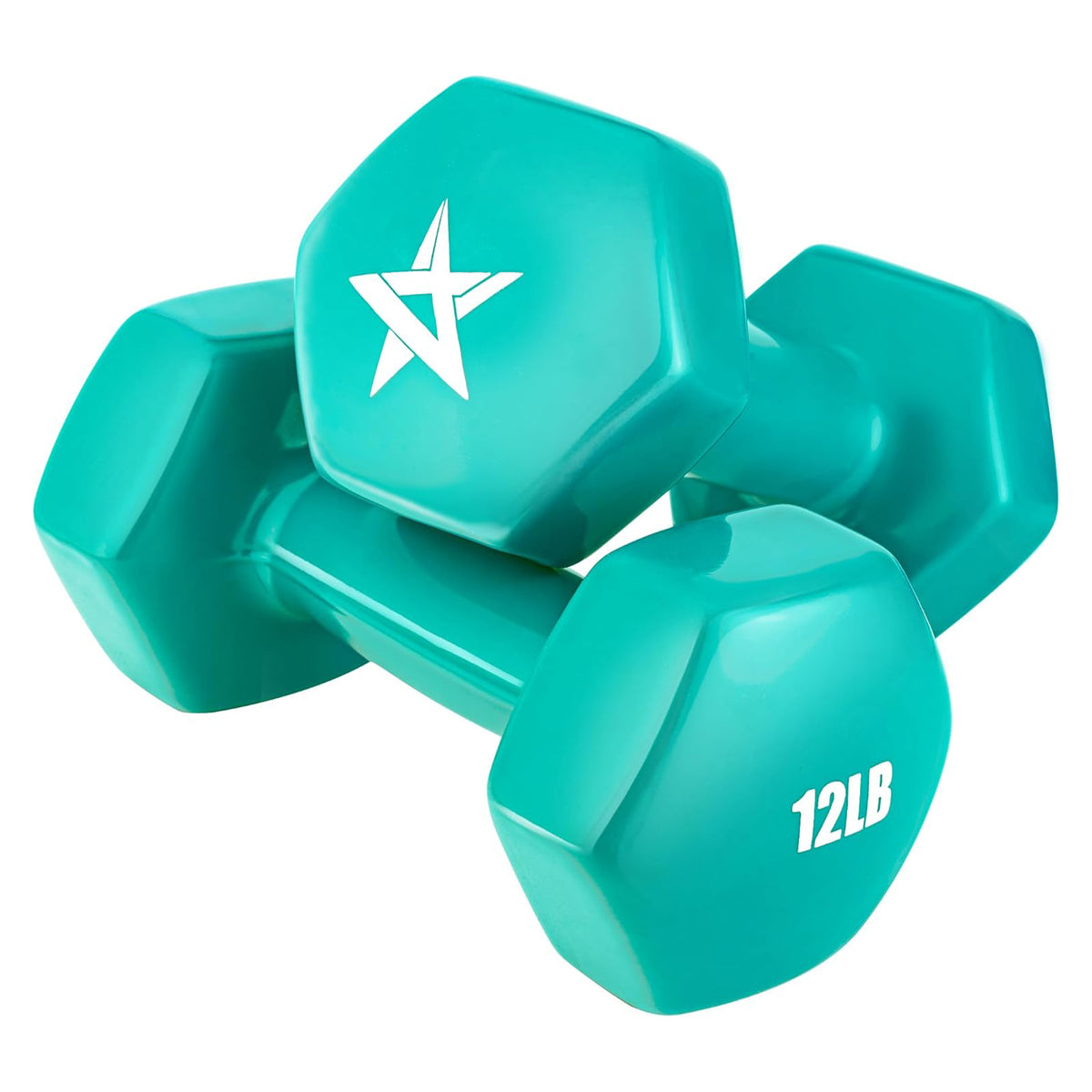 Yes4All Vinyl Hexagon Dumbbell, Set of 2 Hand Weights for Home Gym, (Open Box)