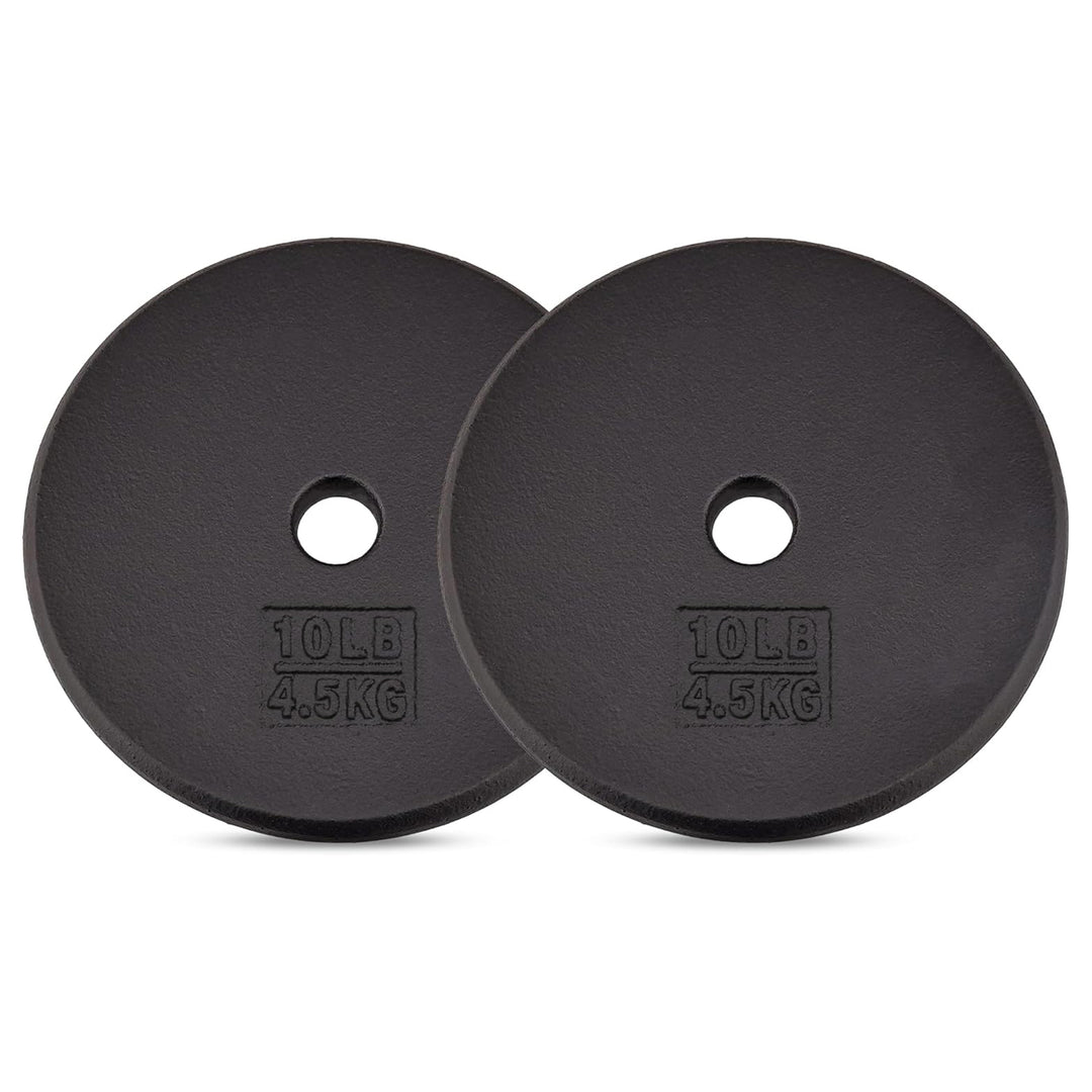 Yes4All 2 Pack Cast Iron Barbell Weight Plates with 1" Center Hole 10 Pounds - VMInnovations