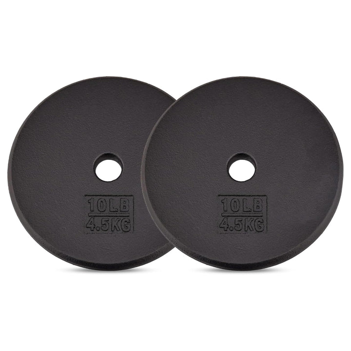 Yes4All 2 Pack Cast Iron Barbell Weight Plates with 1" Center Hole 10 Pounds - VMInnovations
