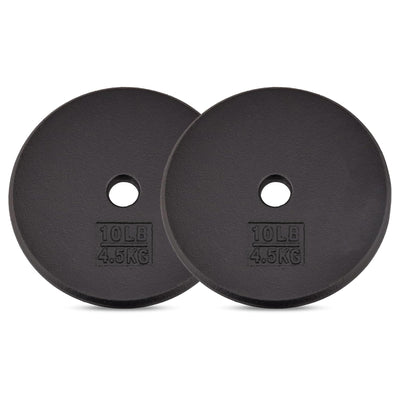 Yes4All 2 Pack Cast Iron Barbell Weight Plates with 1" Center Hole (Open Box)