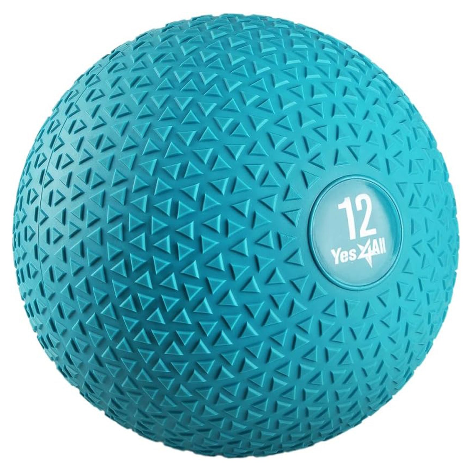 Yes4All 15Lb Slam Ball, Durable Sand Filled Workout Weight Ball, Teal (Triangle) - VMInnovations