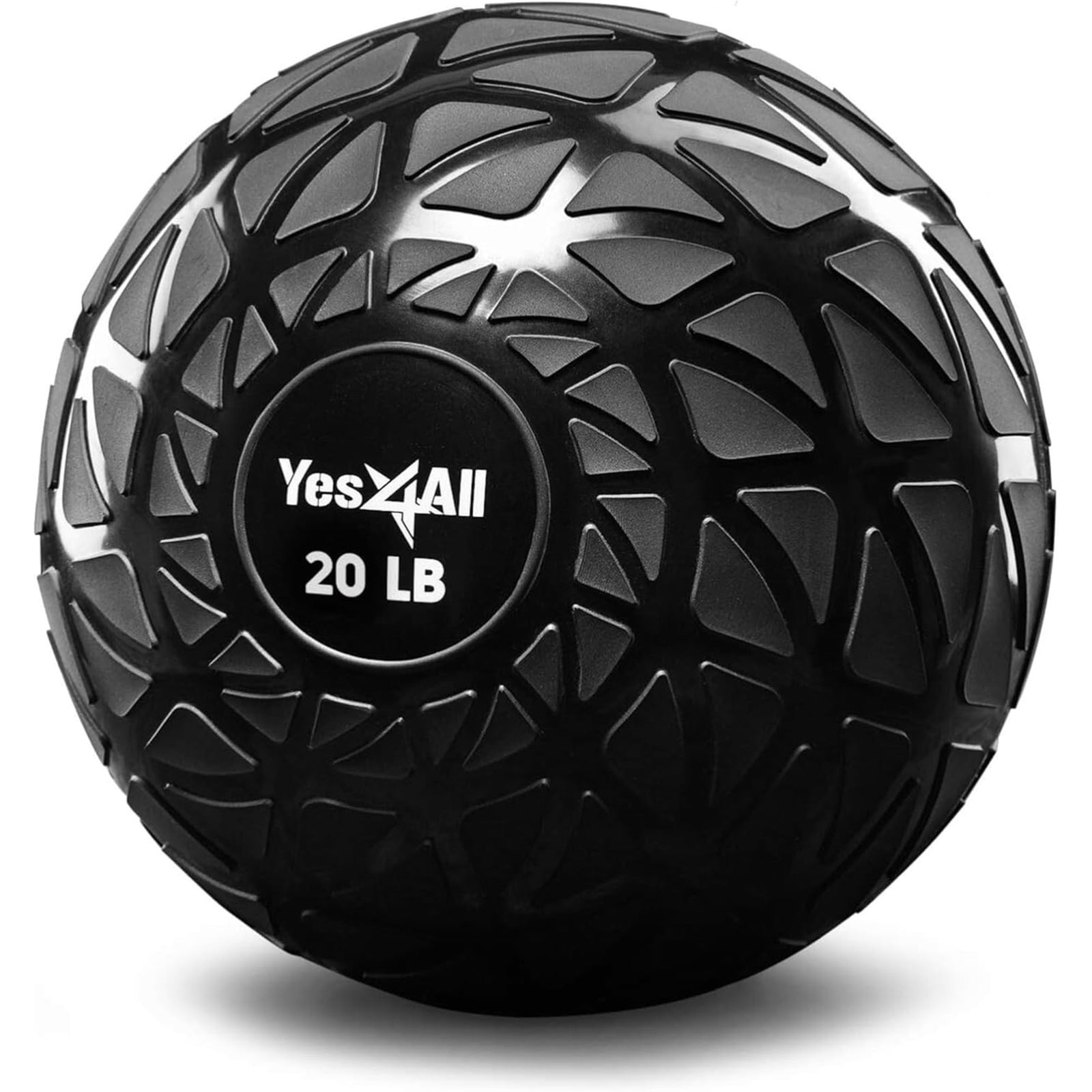 Yes4All 20Lb Slam Ball, Durable Sand Filled Workout Weight Ball, Black (Dynamic) - VMInnovations