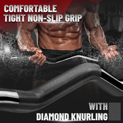 Yes4All 42 Inch Metal Weightlifting Knurled Curl Bar, Lifts Up to 480 Lb, (Used) - VMInnovations