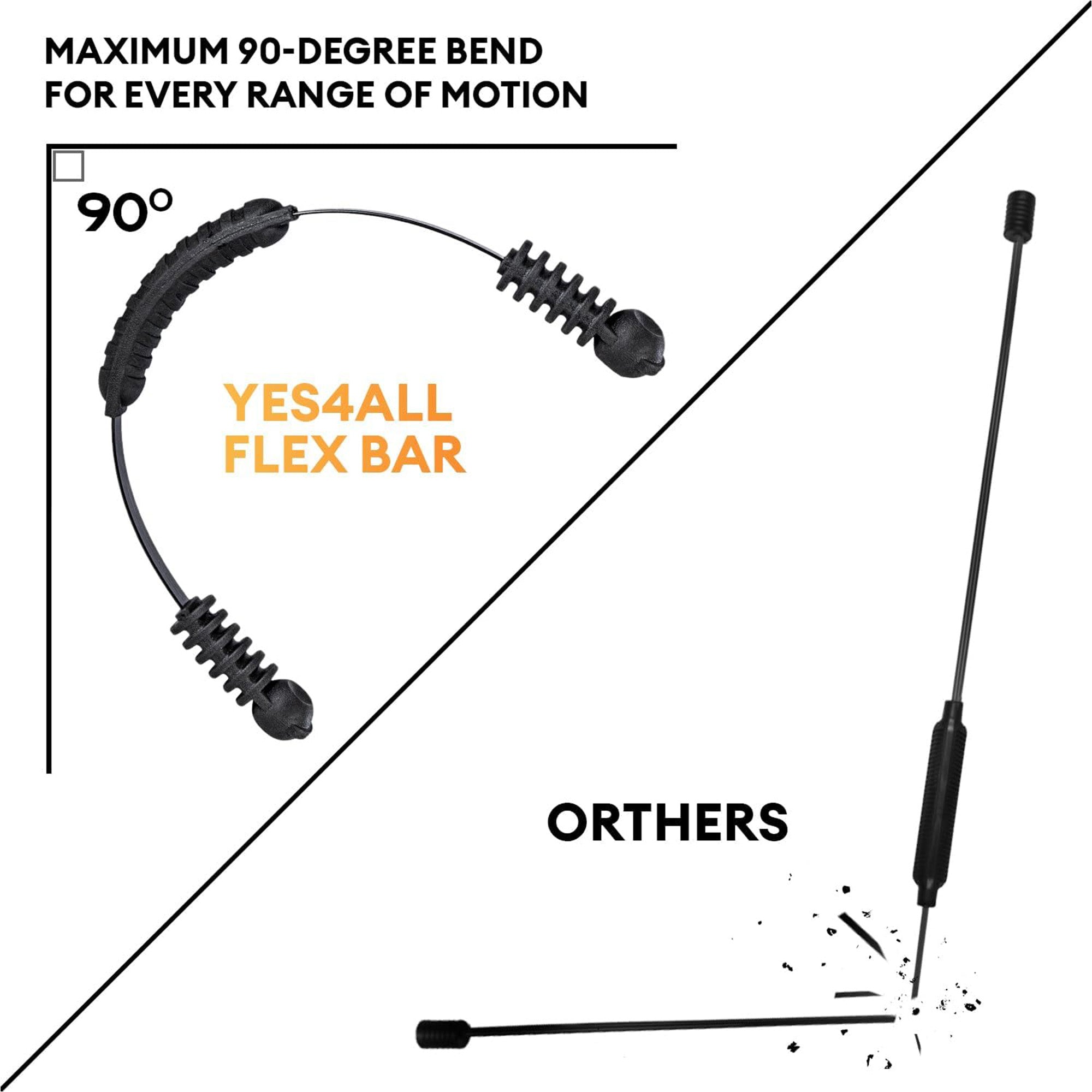 Flex Bar, Elastic Fitness Vibration Fitness Bar for Muscle Strength (Open Box)