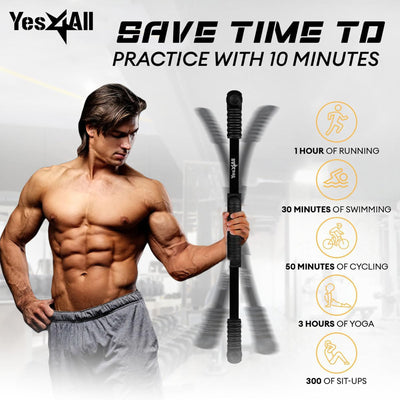 Yes4All Flex Bar, Elastic Fitness Vibration Fitness Bar for Muscle Strength (Used) - VMInnovations