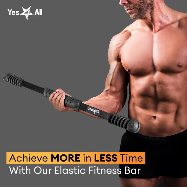 Yes4All Flex Bar, Elastic Fitness Vibration Fitness Bar for Muscle Strength - VMInnovations