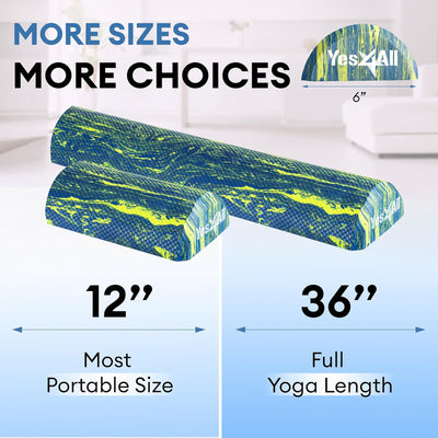 Yes4All EVA Firm Half Round Foam Roller for Exercise, 36 Inch, (Open Box)