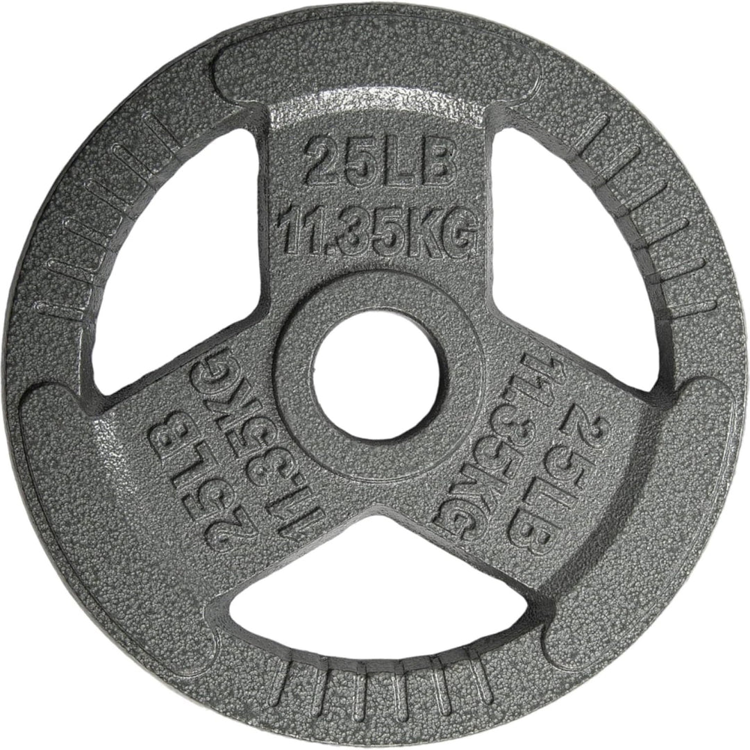Yes4All Single Cast Iron Olympic Weight Plate with Tri-Grip Handles, 25 Pounds - VMInnovations
