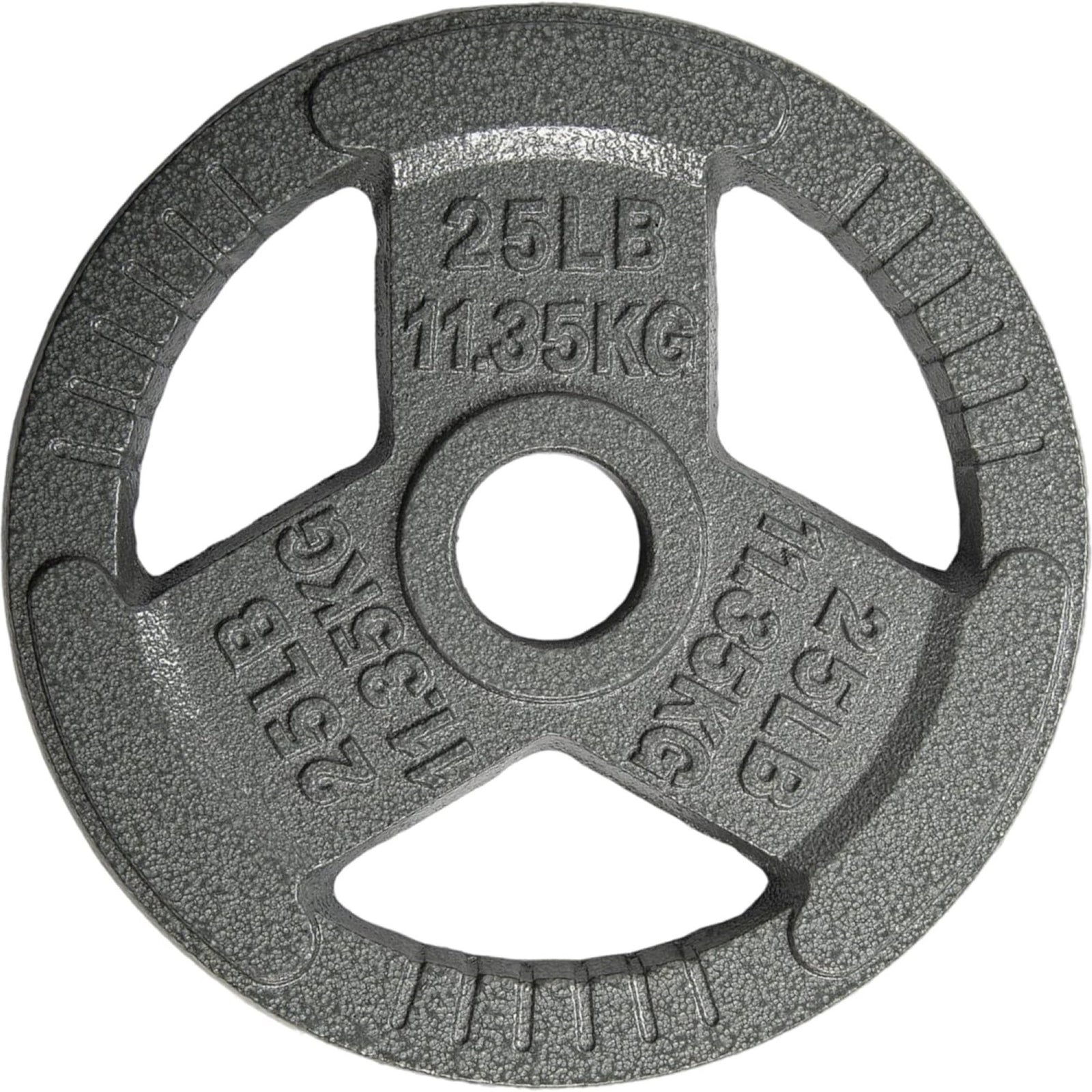 Yes4All Single Cast Iron Olympic Weight Plate with Tri-Grip Handles, 25 Pounds - VMInnovations