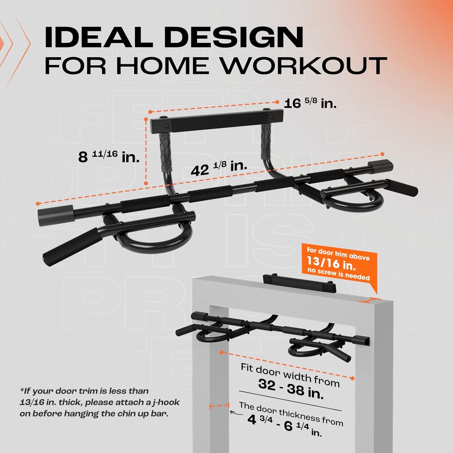 Yes4Alll Doorway Mount Pull Up Bar for Home Exercise, Supports 300 Lb (Open Box)