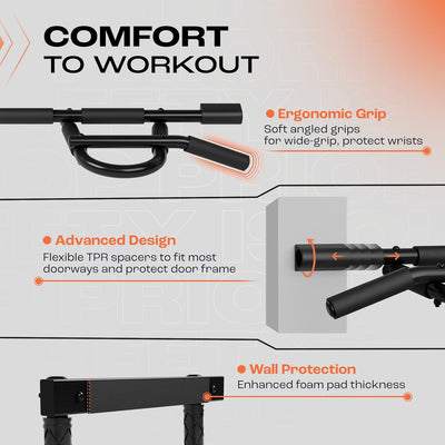 Yes4Alll Doorway Mount Pull Up Bar for Home Exercise, Supports 300 Lb (Open Box)