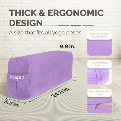 Yes4All Triple-Layer Sponge Bolster Pillow with Memory Foam for Yoga, (Open Box) - VMInnovations