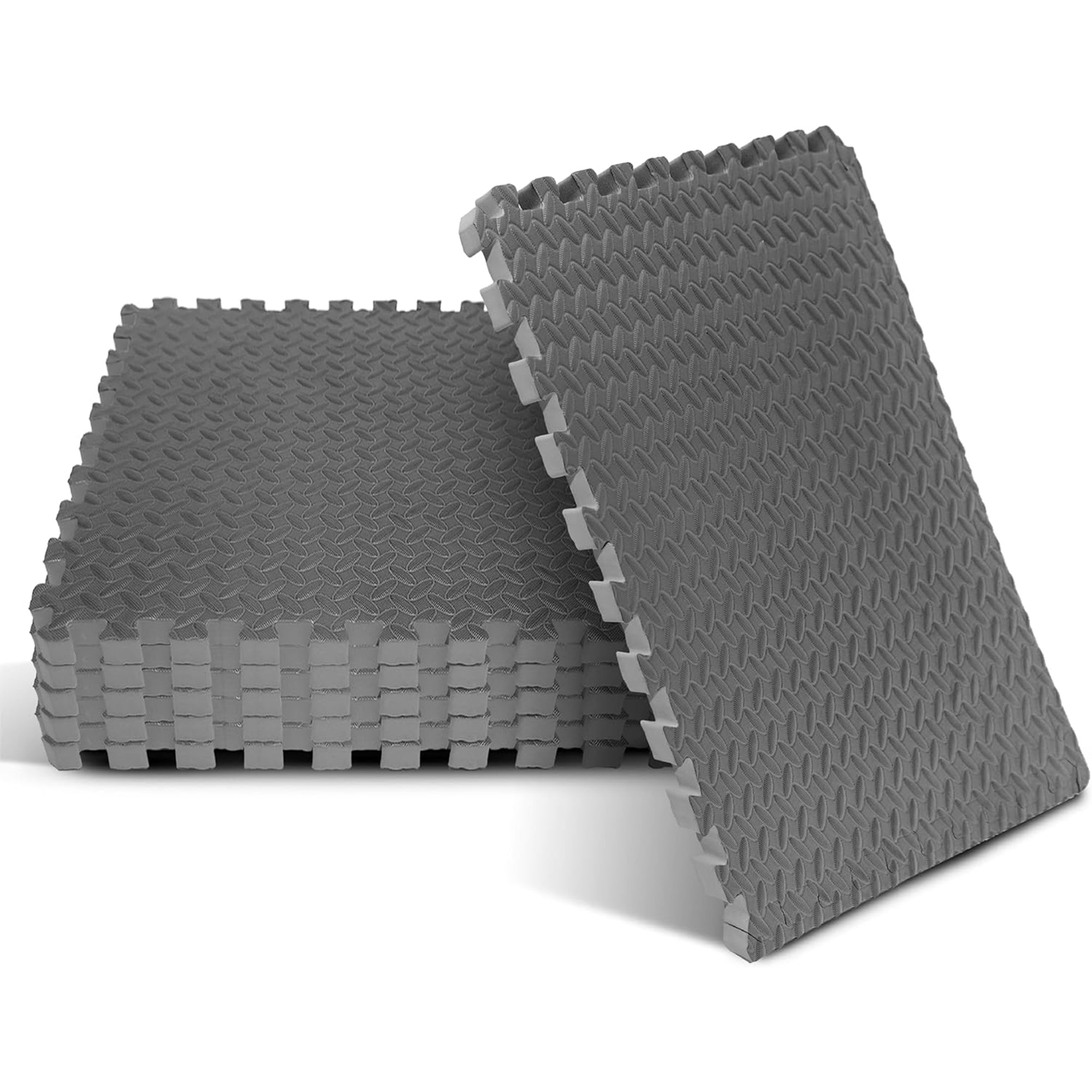 Yes4All Interlocking Foam Exercise Mat, 3/4" Thick, 24"x24", Grey (Open Box) - VMInnovations