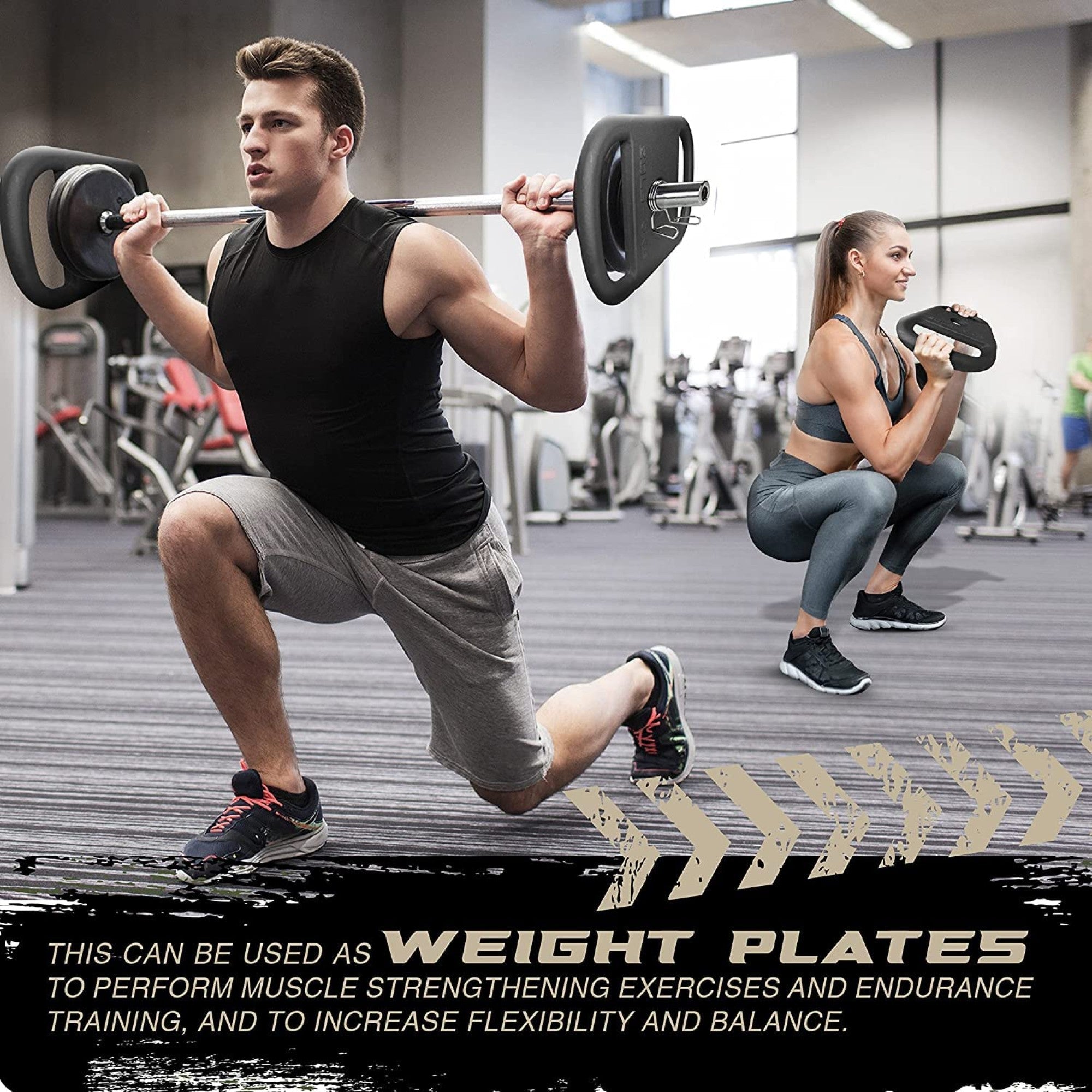 Yes4All Cast Iron Rucking Weight w/ 2" Center Hole & Rounded Handle, 20 Pounds - VMInnovations
