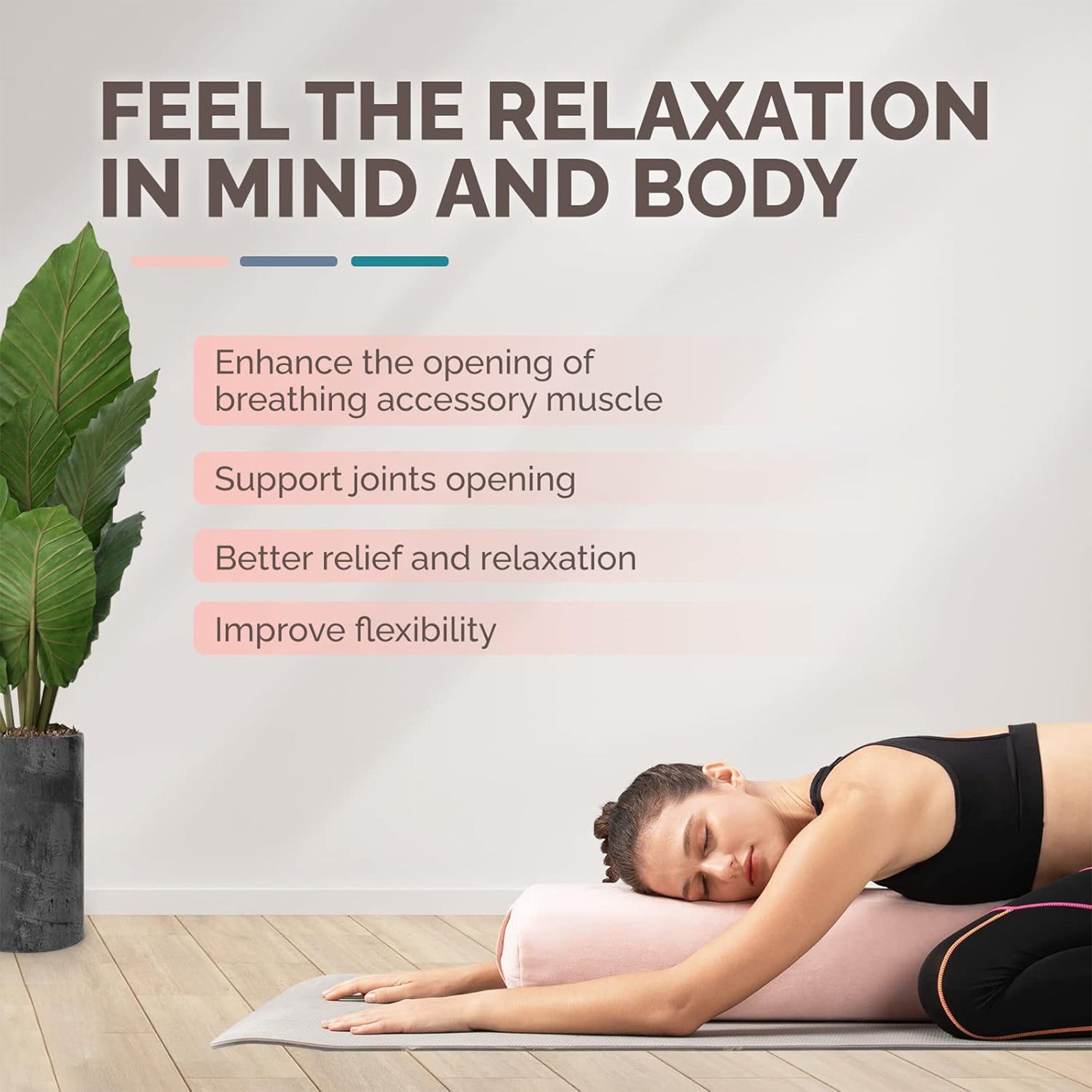 Yes4All Triple-Layer Sponge Bolster Pillow with Memory Foam for Yoga, (Open Box) - VMInnovations