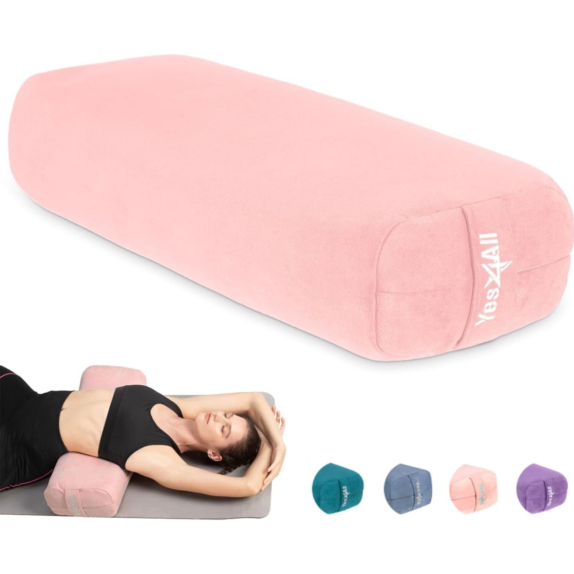 Yes4All Triple-Layer Sponge Bolster Pillow with Memory Foam for Yoga, (Used)