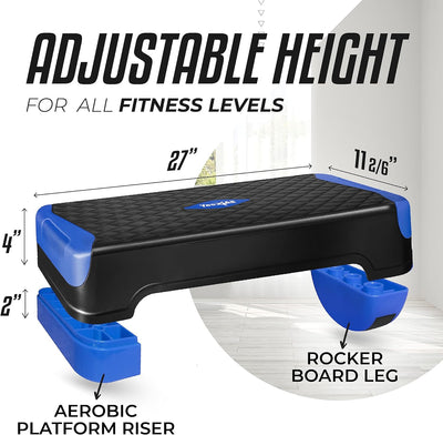 Yes4All 2-in-1 Adjustable Aerobic Step Platform, Exercise Stepper, (Open Box)