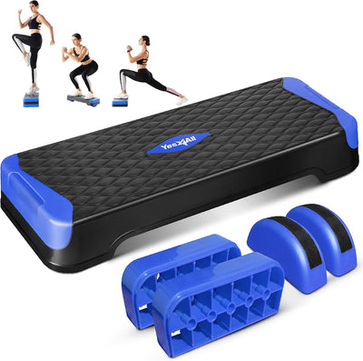 Yes4All 2-in-1 Adjustable Aerobic Step Platform, Exercise Stepper, (Open Box)