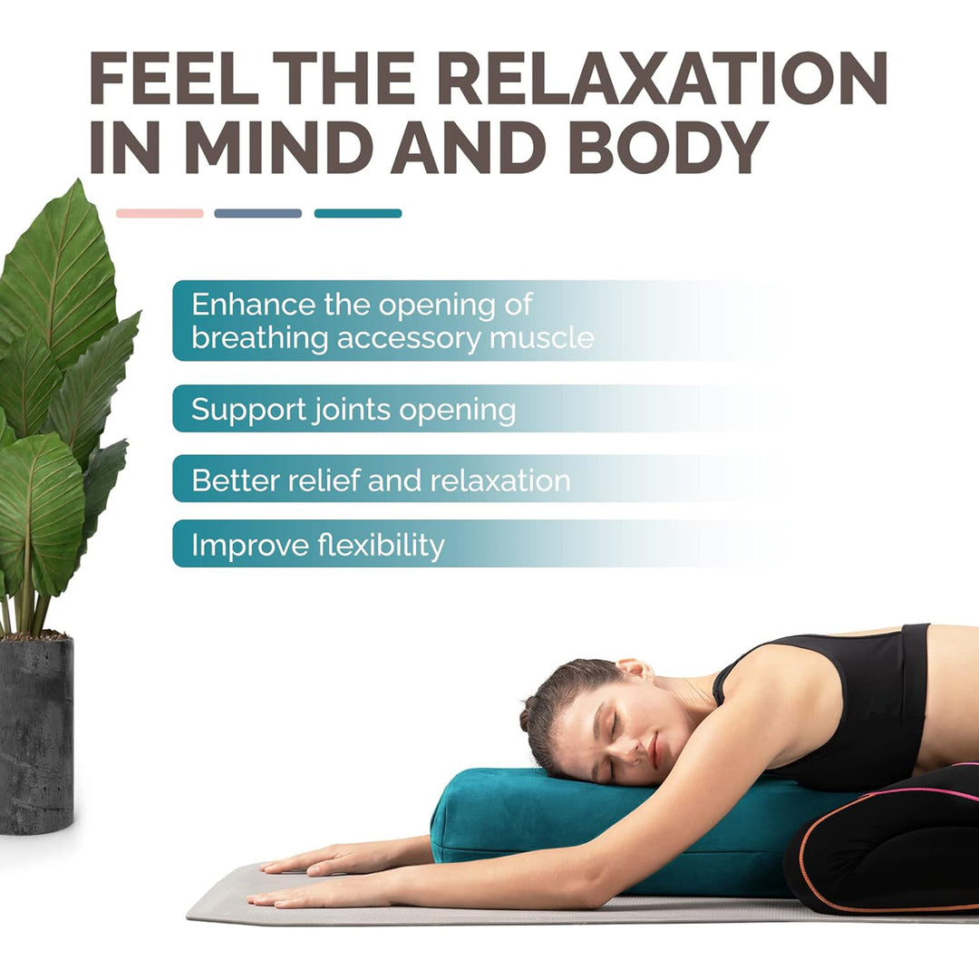 Yes4All Triple-Layer Sponge Bolster Pillow with Memory Foam for Yoga, Emerald - VMInnovations