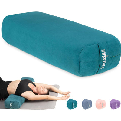 Yes4All Triple-Layer Sponge Bolster Pillow with Memory Foam for Yoga, Emerald - VMInnovations