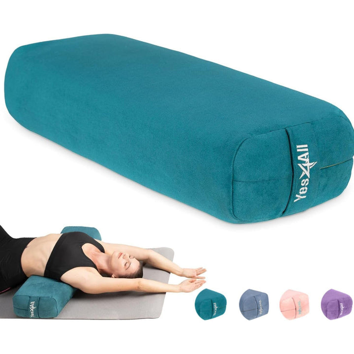 Yes4All Triple-Layer Sponge Bolster Pillow with Memory Foam for Yoga, Emerald - VMInnovations