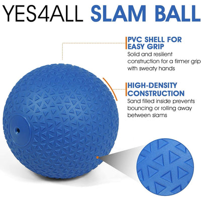 Yes4All 20Lb Slam Ball, Durable Sand Filled Workout Weight Ball (Open Box)
