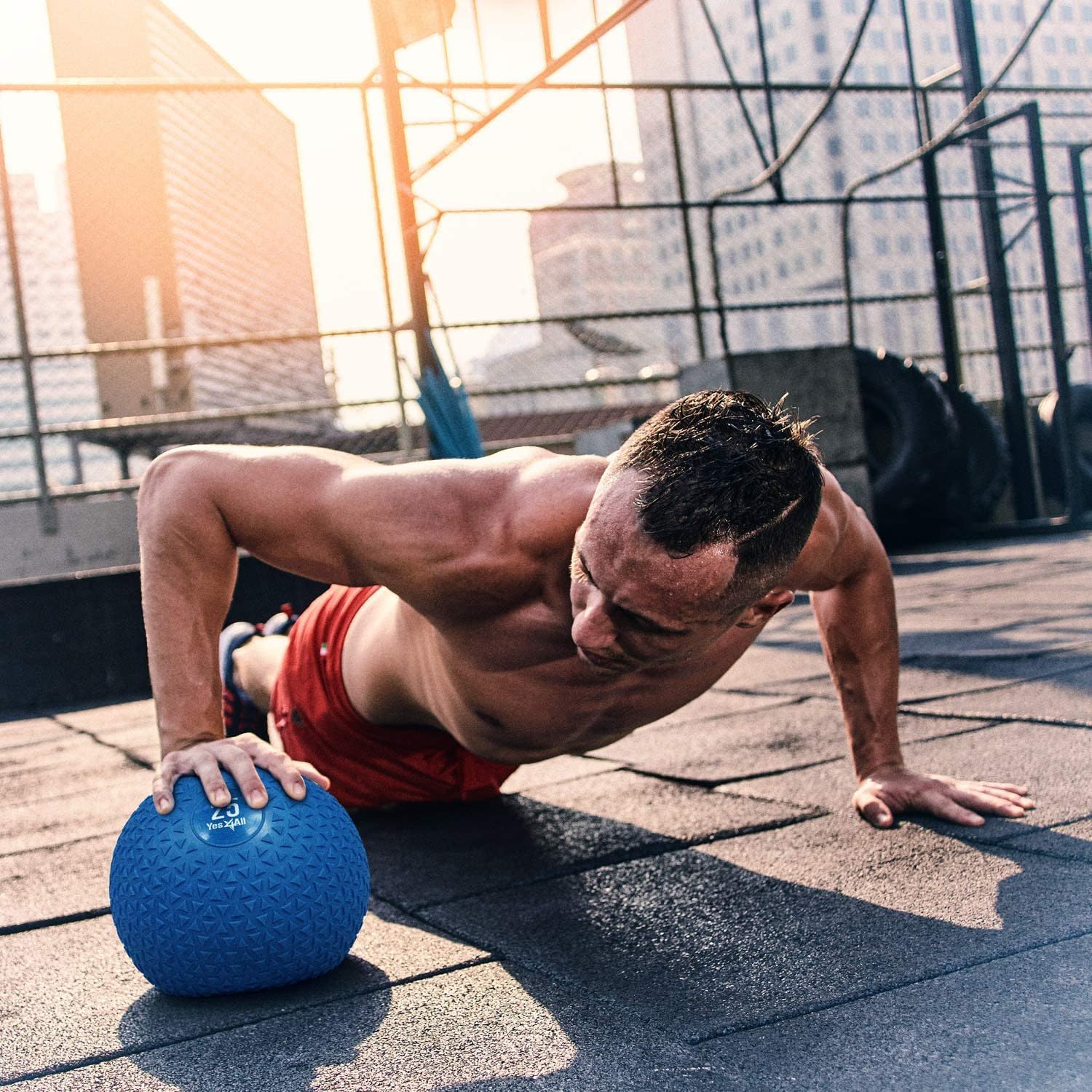 Yes4All 20Lb Slam Ball, Durable Sand Filled Workout Weight Ball (Open Box)