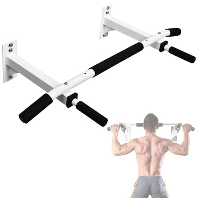 Yes4All Wall Mounted Pull Up/Chin Up Bar for Home Gym Strength Training, White - VMInnovations