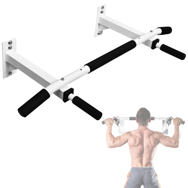 Yes4All Wall Mounted Pull Up/Chin Up Bar for Home Gym Strength Training, White - VMInnovations