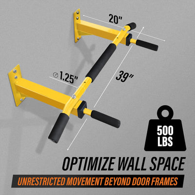 Yes4All Wall Mounted Pull Up/Chin Bar for Home Gym Strength Training (Open Box)
