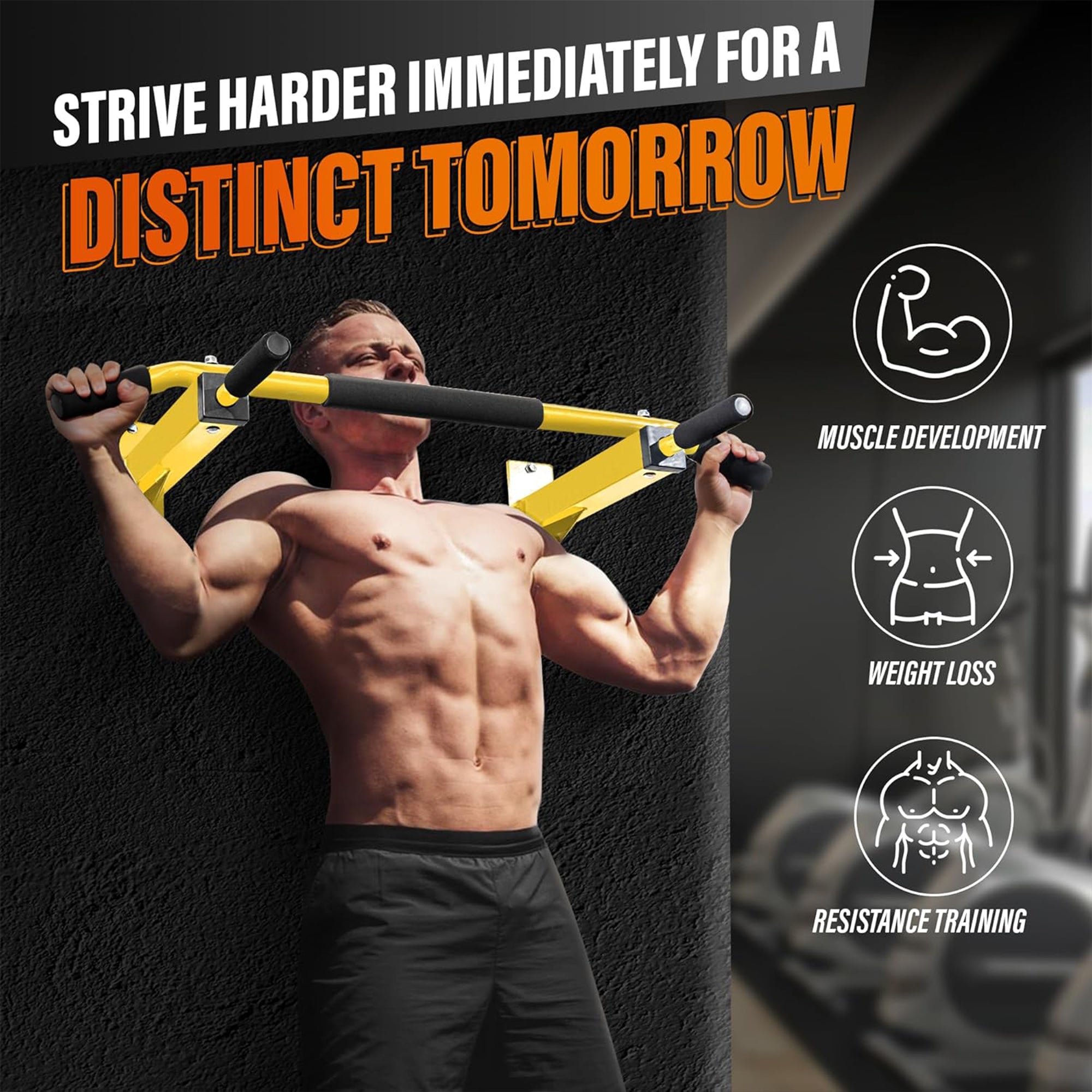 Yes4All Wall Mounted Pull Up/Chin Bar for Home Gym Strength Training (Open Box)