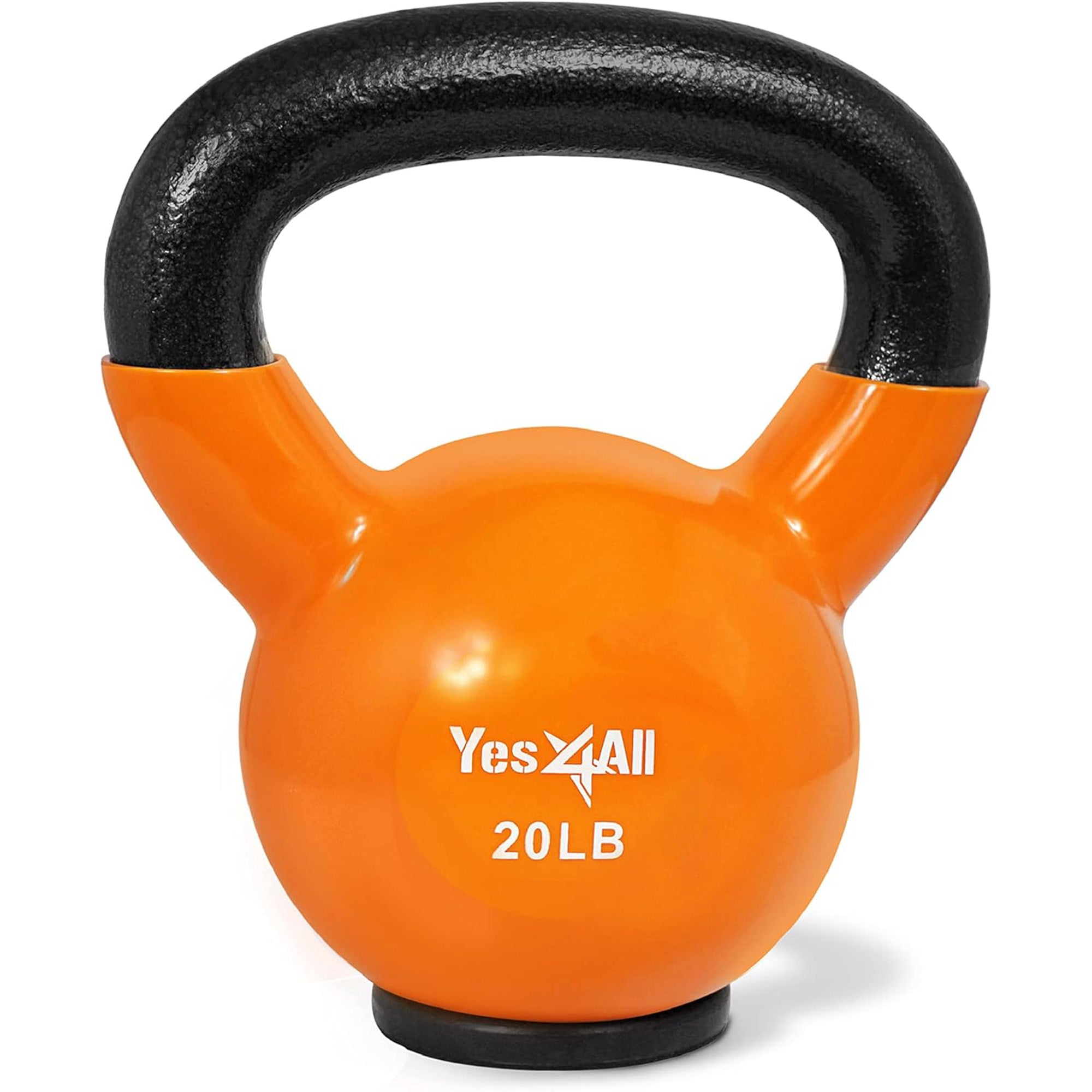 Yes4All 20lbs Kettlebell, Vinyl Coated Cast Iron Weight w/Rubber Base,(Open Box)