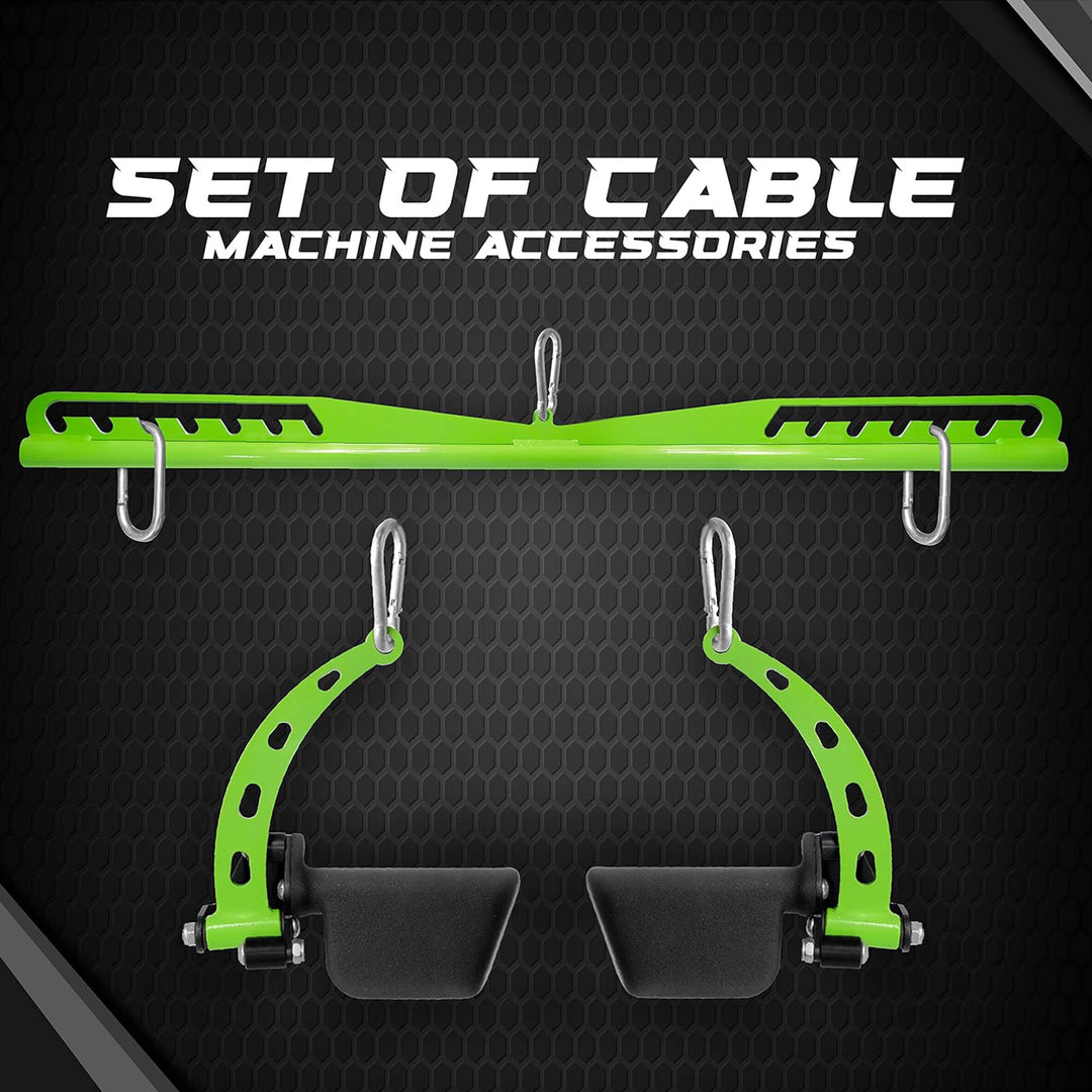 Yes4All Neutral Grip LAT Pull Down Bar Cable Machine Attachment, 7 Levels, Green