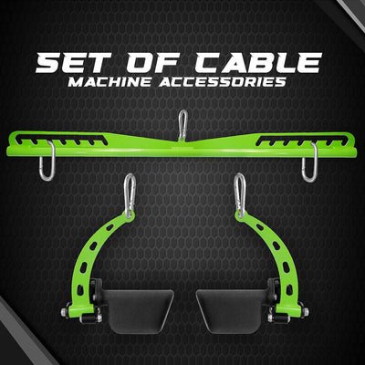 Yes4All Neutral Grip LAT Pull Down Bar Cable Machine Attachment, 7 Levels, Green - VMInnovations