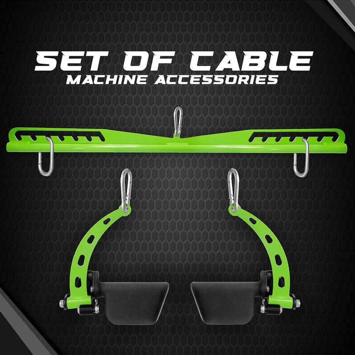 Yes4All Neutral Grip LAT Pull Down Bar Cable Machine Attachment, 7 Levels, Green